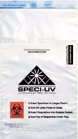 Minigrip Specimen Transport Bag with Document Pouch Speci-Gard Speci-UV 6 X 10 Inch Polyethylene Adhesive Closure Biohazard Symbol / Instructions for Use NonSterile - M-726178-2098 | Case of 1000