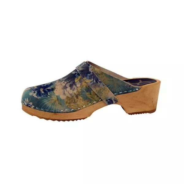 Moheda Toffeln International Clog Open Back Leather / Wood Base W Adlt Wtrly Sz 10 SlpOn 1/Pr