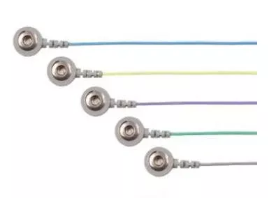 Natus Medical Snap Leads 3 M Length, Electrodes With Touchproof Connectors, Blue, Grey, Purple, Green And Yellow Snap Electrodes - M-662298-4037 | Pack of 5