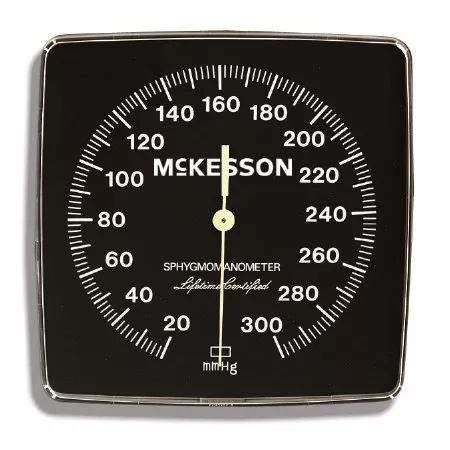 NIBP Gauge McKesson LUMEON For use with McKesson Lumeon Wall Aneroid Sphygmomanometer MFR # 01-750W-11ABKGM and McKesson Lumeon Mobile Aneroid Sphygmomanometer MFR # 01-752M-11ABKGM - M-387144-4161 | Each