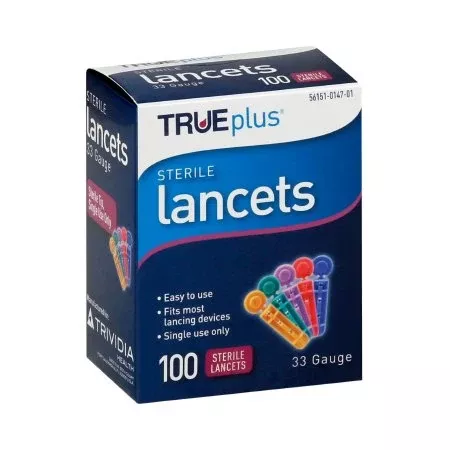 Nipro Diagnostics Lancet TRUEplus Incision Device Needle 33 Gauge Twist top Activation - M-840884-4460 | Box of 100