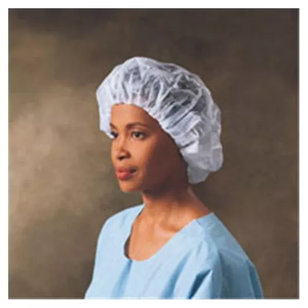 O & M Halyard Cap Bouffant 27 in Large Blue 300/Ca