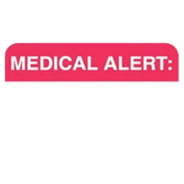 Office Supplies & Practice Mkt Chart Label-Medical AlertWh/Red 250/Rl
