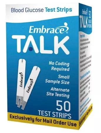 Omnis Health Blood Glucose Strips Embrace 50 Strips No Code Required For use With Embrace Talk - M-1159731-4745 | Box of 1