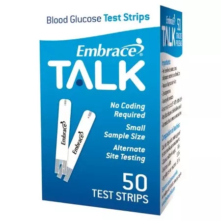 Omnis Health Blood Glucose Test Strips Embrace 50 Strips per Box Talking For Embrace Blood Glucose System - M-1125169-2943 | Box of 1