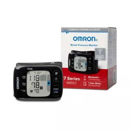 Omron Healthcare Digital Blood Pressure Wrist Unit Omron 7 Series Automatic Inflation Wrist Adult One Size Fits Most - M-1150236-1348 | Each