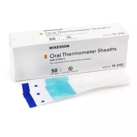 Oral Thermometer Probe Cover McKesson For use with Digital Thermometer 50 per Box - M-195520-1419 | Box of 50