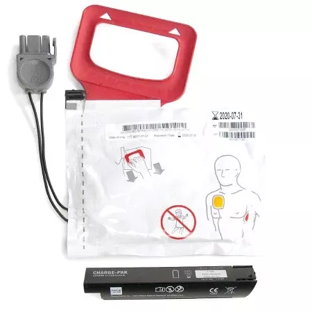 The Palm Tree Group Replacement Kit LIFEPAK CR Plus Includes 1 set of electrode pads, 1 CHARGE-PAK charging unit and discharger CHARGE-PAK charging unit and QUIK-PAK pacing/defibrillation/ECG electrode pads - M-528294-4398 | Each