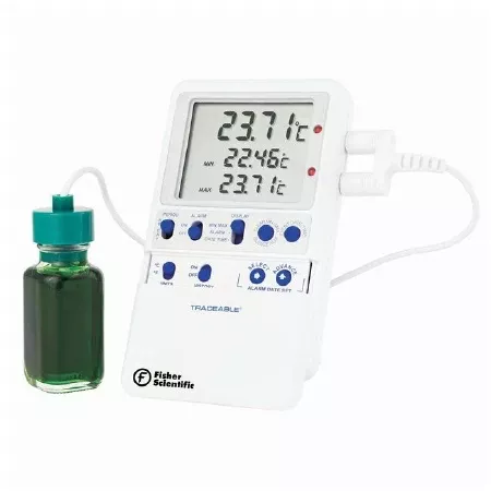 PANTek Technologies LLC Digital Refrigerator / Freezer Thermometer with Alarm Fisherbrand™ Traceable Fahrenheit / Celsius -58° to +158°F (-50° to +70°C) Stainless Steel Probe Multiple Mounting Options Battery Operated - M-872631-397 - Each