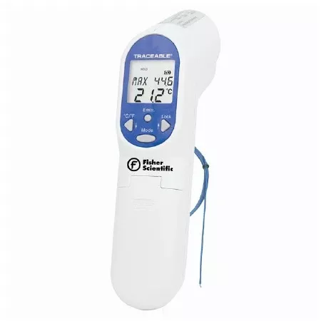 PANTek Technologies LLC Infrared Thermometer with Alarm Fisherbrand™ Traceable Fahrenheit / Celsius -76° to +932°F (-60° to +500°C) Type K Thermocouple Probe Battery Operated - M-875670-4027 - Each