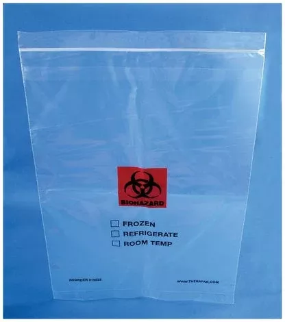 PANTek Technologies LLC Specimen Transport Bag with Document Pouch 13 X 18 Inch Polyethylene Zip Closure Biohazard Symbol / Storage Instructions NonSterile - M-997723-1888 - Case of 500