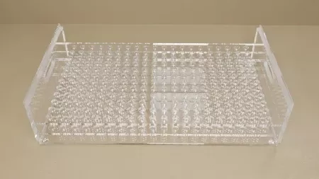 PANTek Technologies LLC Stacking Test Tube Rack Mitchell Plastics 240 Place 16 mm Tube Size Clear 5-1/2 X 12-1/2 X 21 Inch - M-1008098-3872 - Each