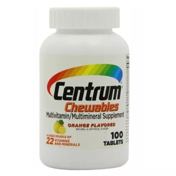Pfizer Consumer Health Centrum Vitamin Chewable Tablets 100/Bt, 24 BT/CA (452835G)