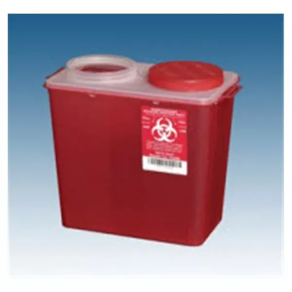 Plasti-ProductsContainer Sharps 2gal Plastic Screw Cap Red 20/Ca