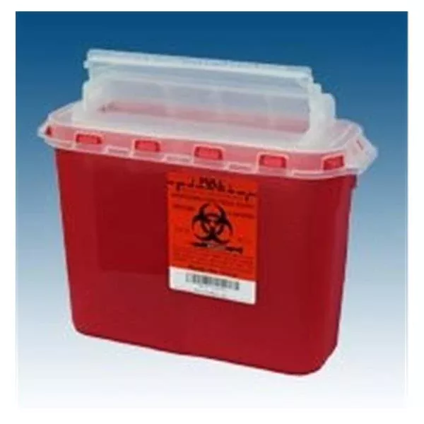 Plasti-ProductsContainer Sharps 5.4qt Red 20/Ca