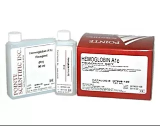 Pointe Scientific Reagent Kit Diabetes Management Hemoglobin A1c (HbA1c) For Hitachi 717 Analyzers R1: 1 X 30 mL, R2: 1 X 10 mL, Lyse Reagent 1 X 125 mL - M-902086-1657 | Kit of 1