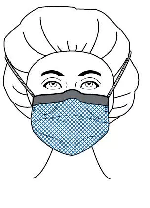 Precept Medical Products Combination Mask Tie-On DualGard Blue Diamond 100/Ca (65 3342)