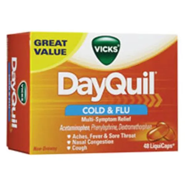 Procter & Gamble Dist Dayquil Cold/Flu LiquiCaps 24/Bx, 24 BX/CA (4420766)