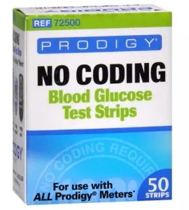 Prodigy Diabetes Care Blood Glucose Test Strips Prodigy 50 Strips per Box No Coding Required For All Prodigy Meters - M-843244-1250 | Box of 50
