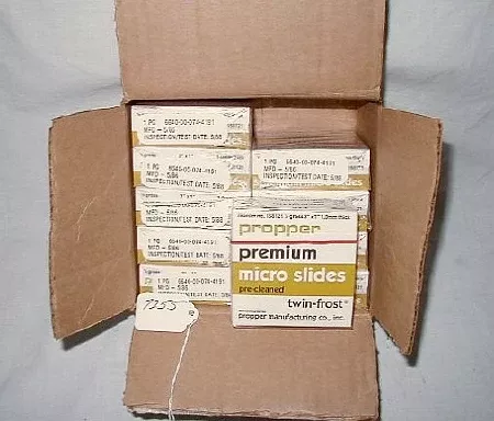 Propper Manufacturing Microscope Slide 25 X 75 X 0.9 -1 mm Frosted End - M-162696-2641 - Case of 1440