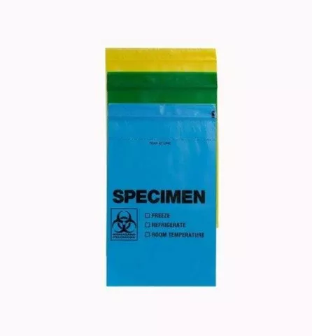 RD Plastics Company Specimen Transport Bag with Document Pouch 6 X 9 Inch Plastic Adhesive Closure STAT / Biohazard Symbol / Storage Instructions NonSterile - M-930328-3609 - Case of 1000