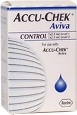 Roche Diabetes Care Blood Glucose Control Solution Accu-Chek Aviva Blood Glucose Testing 2 X 2.5 mL Level 1 & Level 2 - M-950157-4449 | Case of 6