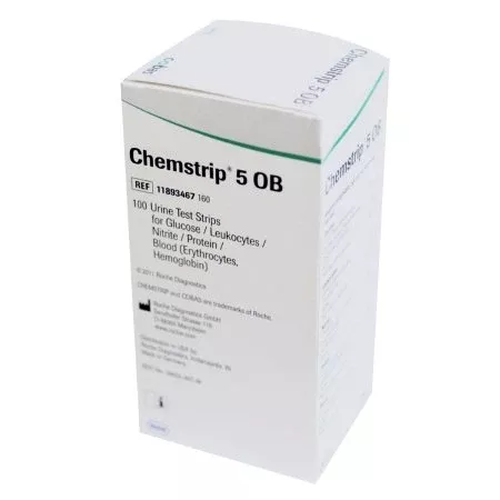 Roche Diagnostics Urinalysis Test Chemstrip Blood, Glucose, Leukocytes, Nitrite, Protein 100 per Bottle - M-468002-1327 | Case of 6