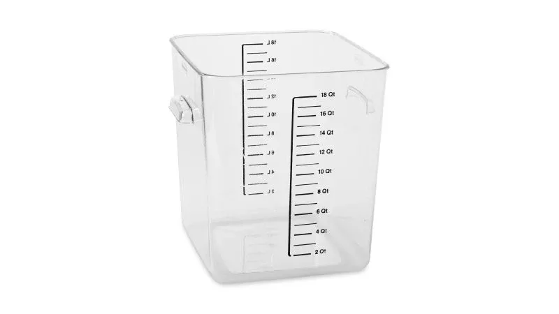 Rubbermaid Container Storage Polycarbonate 4-1/2gal Clear Square 6/Ca
