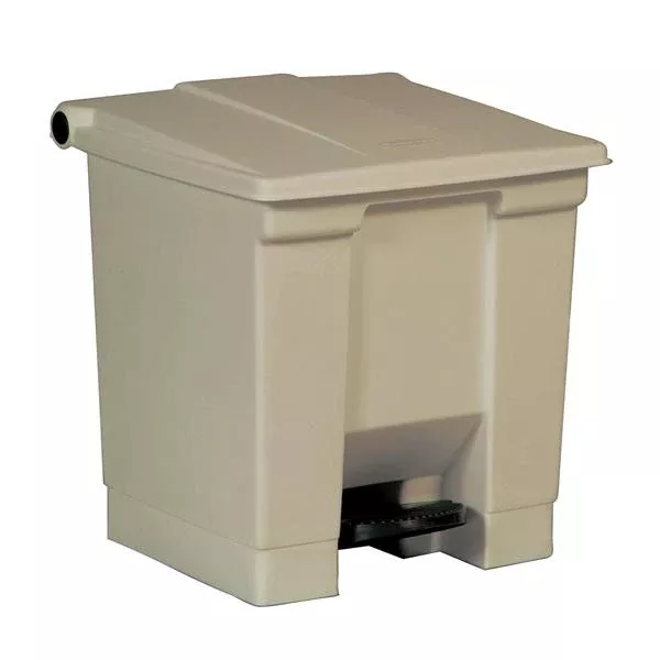 Rubbermaid Container Waste Plstc 8gal Step-On Overlapping Lid Bg Square EA