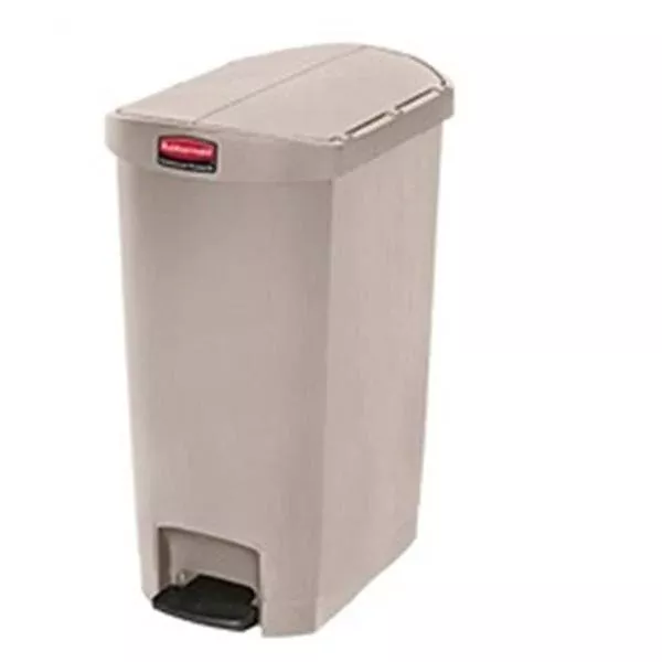 Rubbermaid Container Waste Slim Jim Plastic 13gal Step-On Beige Ea