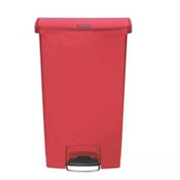 Rubbermaid Container Waste Slim Jim Resin 18gal Step-On Red Ea