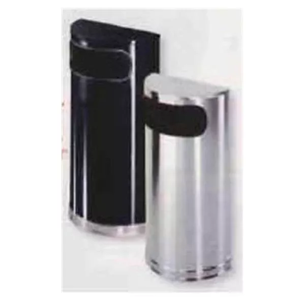 Rubbermaid Container Waste Steel 9gal Satin Stainless Steel Half Round Ea