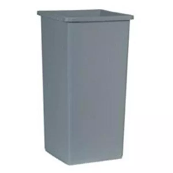 Rubbermaid Container Waste Untouchable Plastic 23gal Gray Square 4/Ca