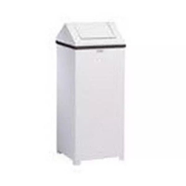 Rubbermaid Container Waste Wastemaster Steel 14gal Swing Lid White 1/EA
