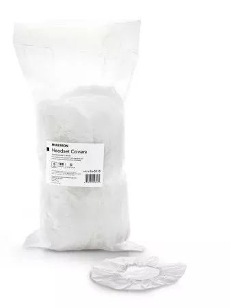 Sanitary Headset Cover McKesson Small, White, Tear-Resistant, Non-magnetic, Acoustically Transparent Fits Over Earmuff of Most Headphones - M-1162212-2805 | Case of 1000