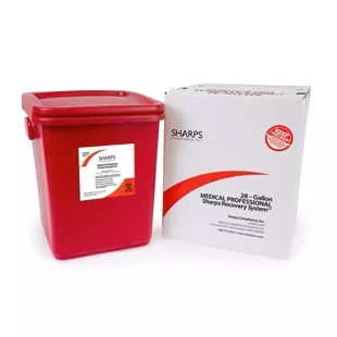 Sharps Compliance Container Mail In Sharps Recovery System 28gal Cardboard White Ea