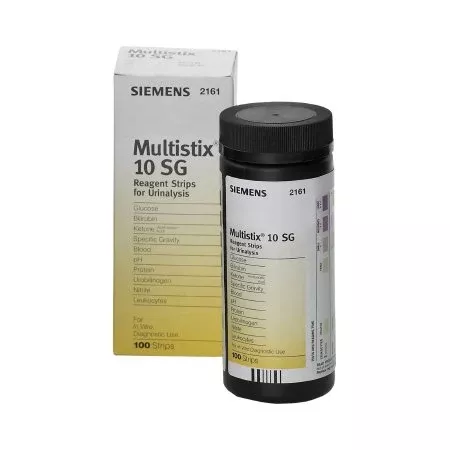 Siemens Regent Strips Multistix Bilirubin, Blood, Glucose, Ketones, Leukocytes, Nitrite, pH, Protein, Specific Gravity, Urobilinogen 100 per Bottle - M-150677-1447 | Each