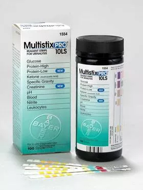 Siemens Urinalysis Test Multistix Blood, Creatinine, Glucose, Ketone, Leukocyte, Nitrite, pH, Protein, Specific Gravity 100 per Bottle - M-444804-1566 | Each