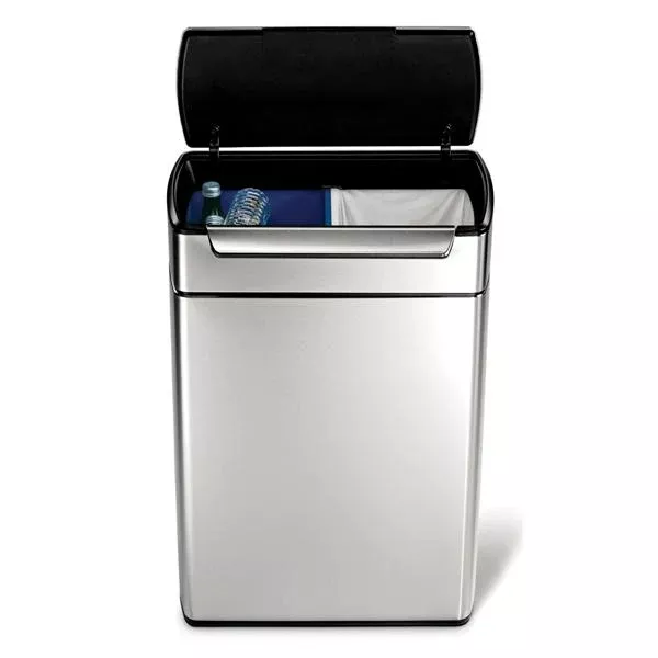 SimpleHumanCan Recycling Stainless Steel 12.6gal 48L Rectangular Ea