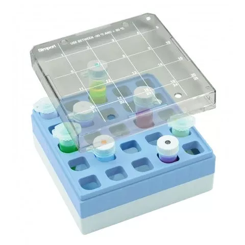Simport Scientific Microcentrifuge Microcentrifuge Storage Box 25 Place 5 mL Tube Size Pink - M-1118685-1079 - Case of 18