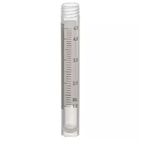 Simport Scientific Storage and Transport Tube Skirted Bottom Plain 12.5 X 93 mm 5 mL Without Color Coding Without Closure Polypropylene Tube - M-1035223-3448 - Case of 1000