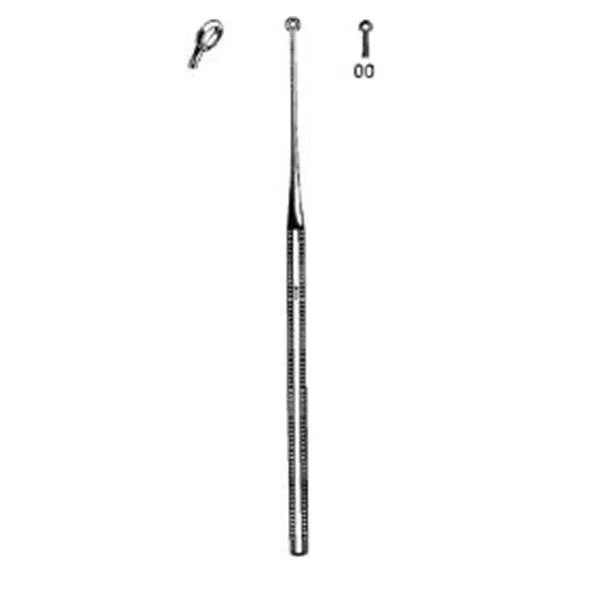 Sklar Instruments Curette Ear Buck #00 Blunt Round Tip Angled SS Rsbl Ea