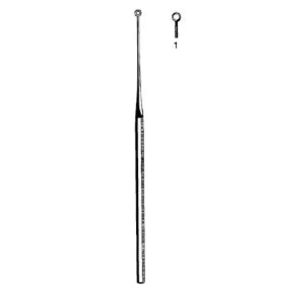Sklar Instruments Curette Ear Buck 6-1/2" #1 Blunt Tip Straight SS Rsbl Ea