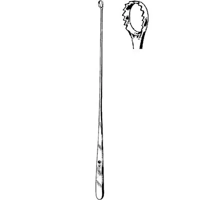 Sklar Instruments Curette Uterine Heaney 9-1/2" Serrated Loop Tip SS Ea
