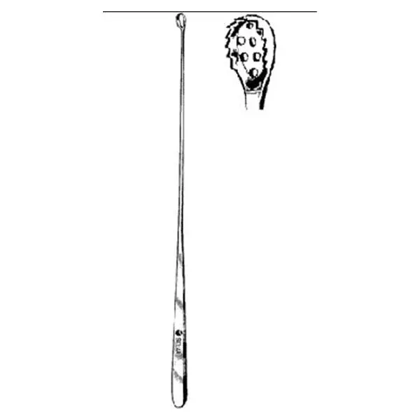 Sklar Instruments Curette Uterine Heaney 9-1/2" Serrated Stainless Steel w/ Bskt Ea