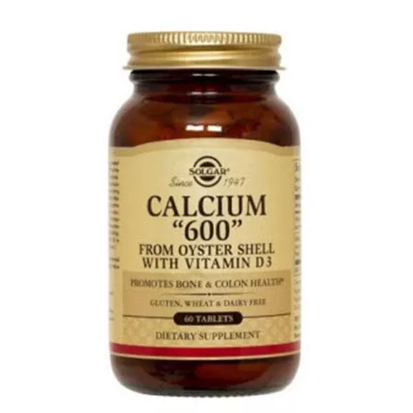 Solgar Vitamin & Herb Calcium "600" Supplement Oyst Shl Cal/VitD3 Adlt Tab 120/Bt