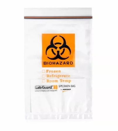StatLab Medical Products Specimen Transport Bag with Document Pouch and Absorbent Pad Lab Guard 6 X 9 Inch Polyethylene Zip Closure Biohazard Symbol / Storage Instructions NonSterile - M-1002240-4808 | Case of 1000