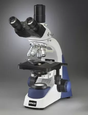 United Products & Instruments G380 Series Medical / Veterinary Practice Microscope Trinocular Head Achromat 4X, 10X, 40X, 100X 110 to 240V Mechanical Stage - M-697562-193 - Each
