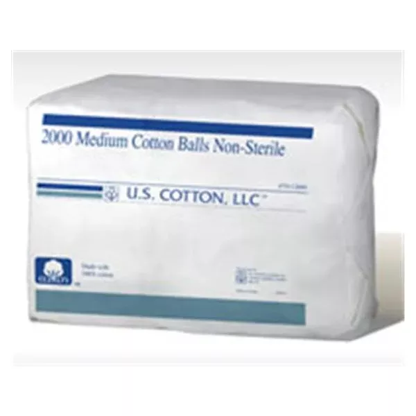 US CottonCotton Ball Non Sterile Medium 4000/Ca (CT12000)