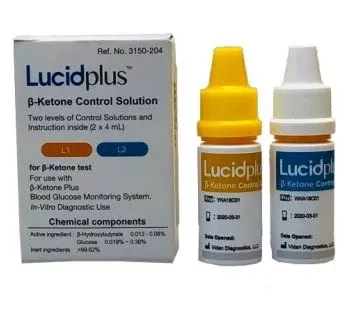 Vidan Diagnostics LLC Blood Glucose Control Solution Lucidplus B-Ketone Testing 2 X 4 mL Level 1 & Level 2 - M-1121161-4123 | Box of 2